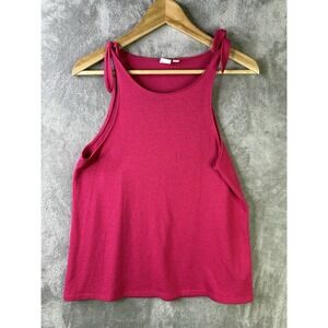 GAP Shirt Women's Small Sleeveless Tank Top Softspun Tie-Shoulder Pink